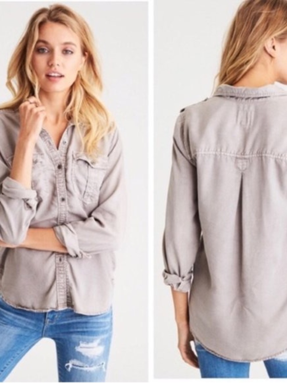 American Eagle Military Lightweight Button Up
